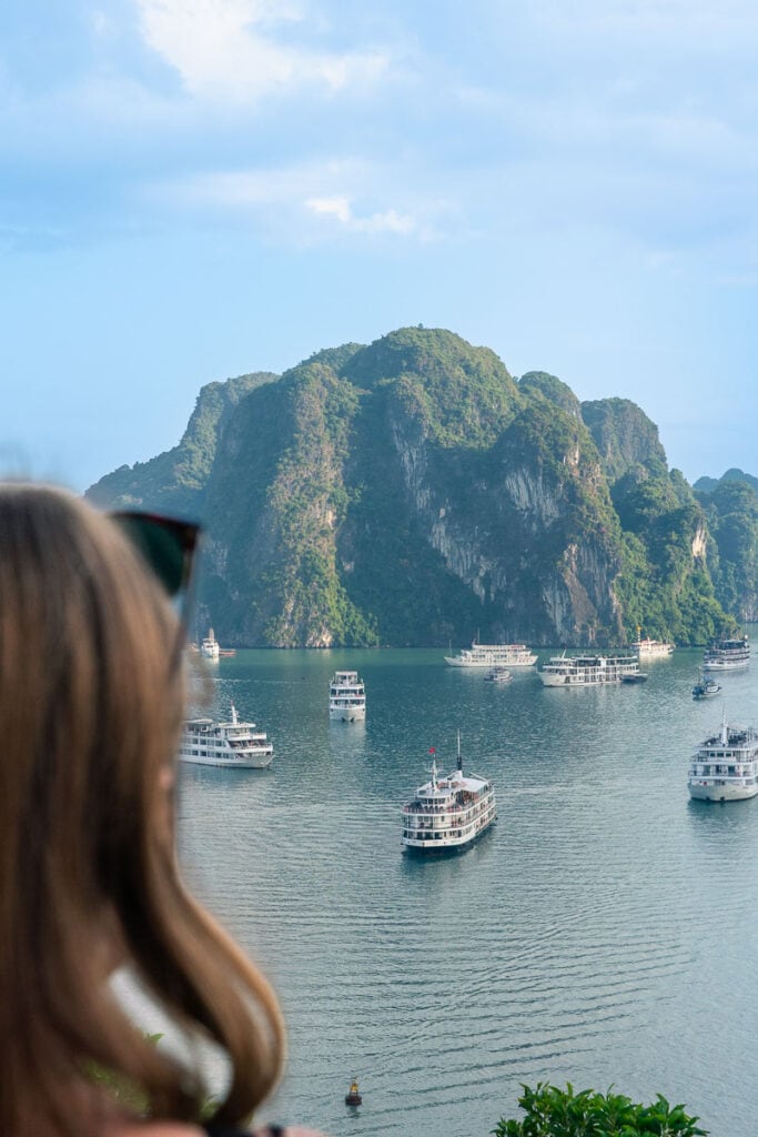 Looking at the view of halong bay