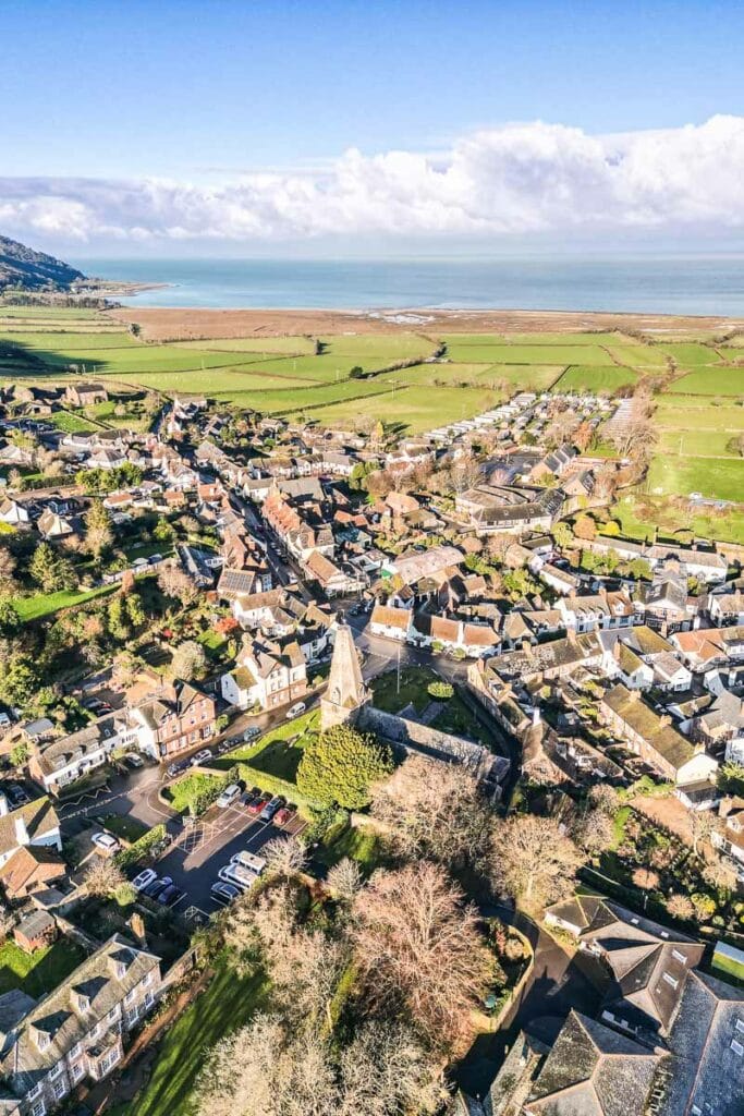 aerial view of Porlock, Somerset