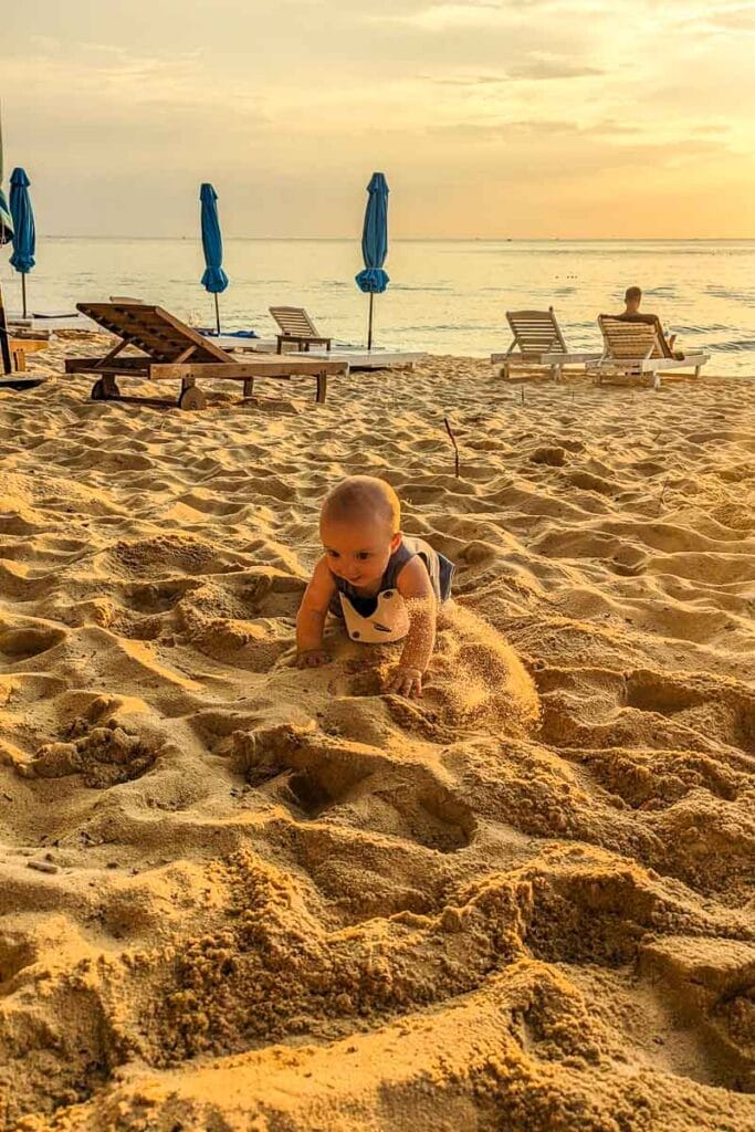 baby on the beach in phu quoc