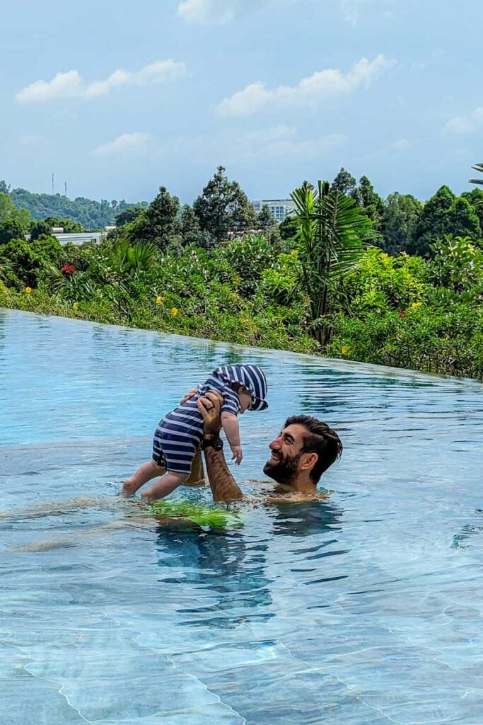 baby swimming in Vietnam