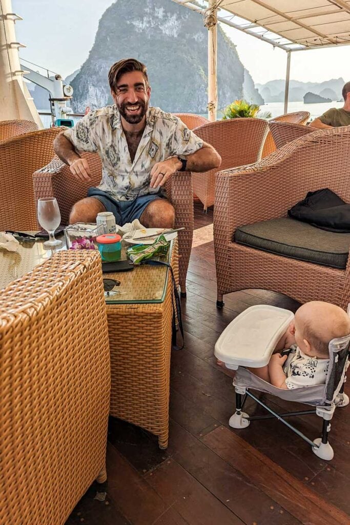 cooper in his travel high chair