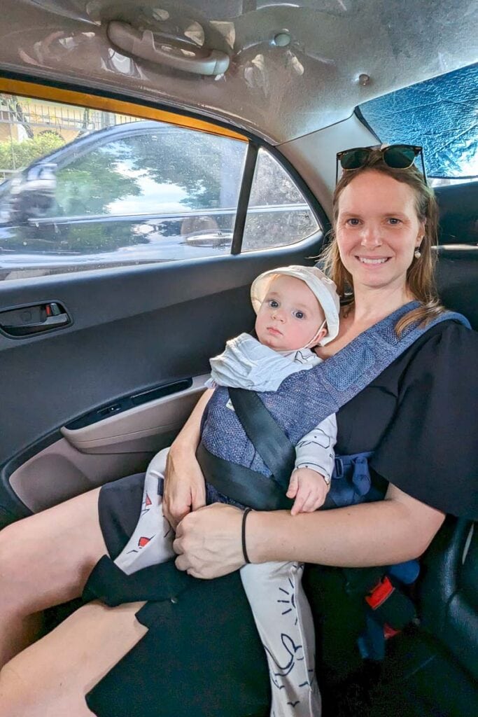 taxi with baby in vietnam