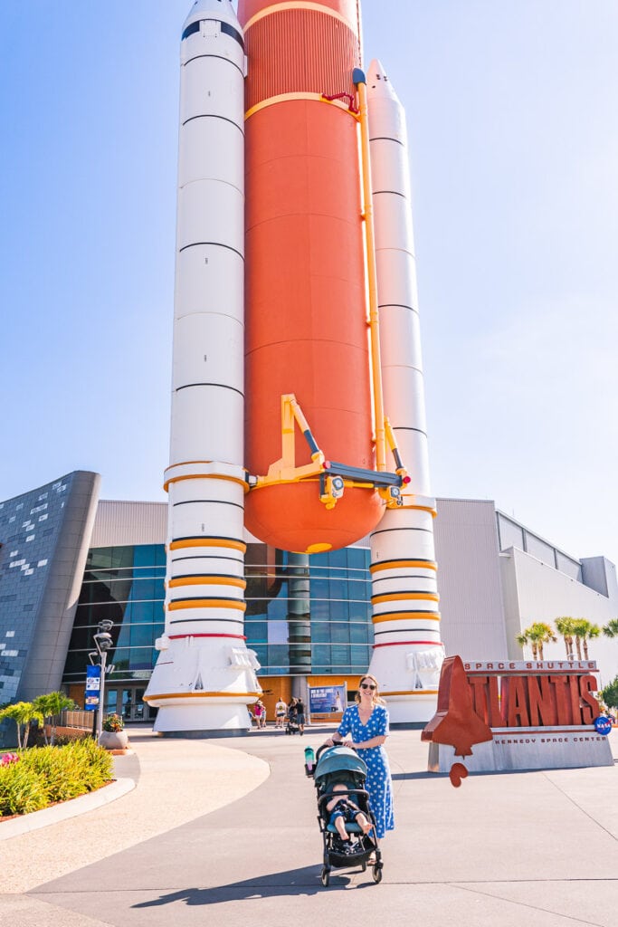 Atlantis at Kennedy Space Center with stroller
