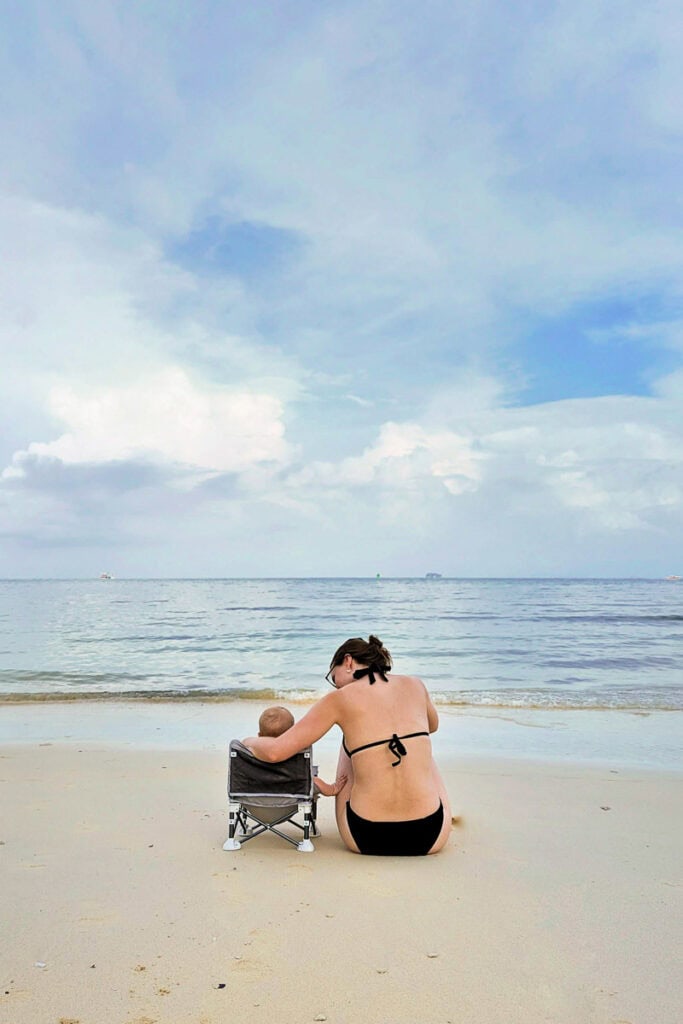 baby on beach in thailand