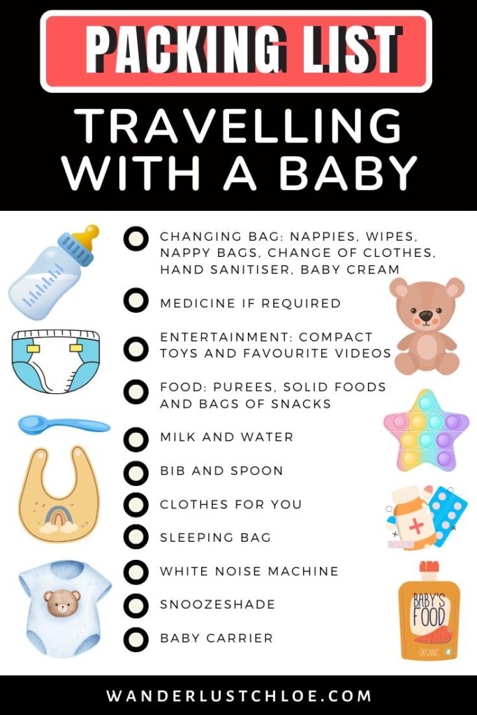 baby packing list for flight