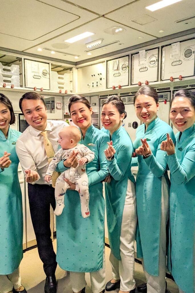 baby with the air stewards