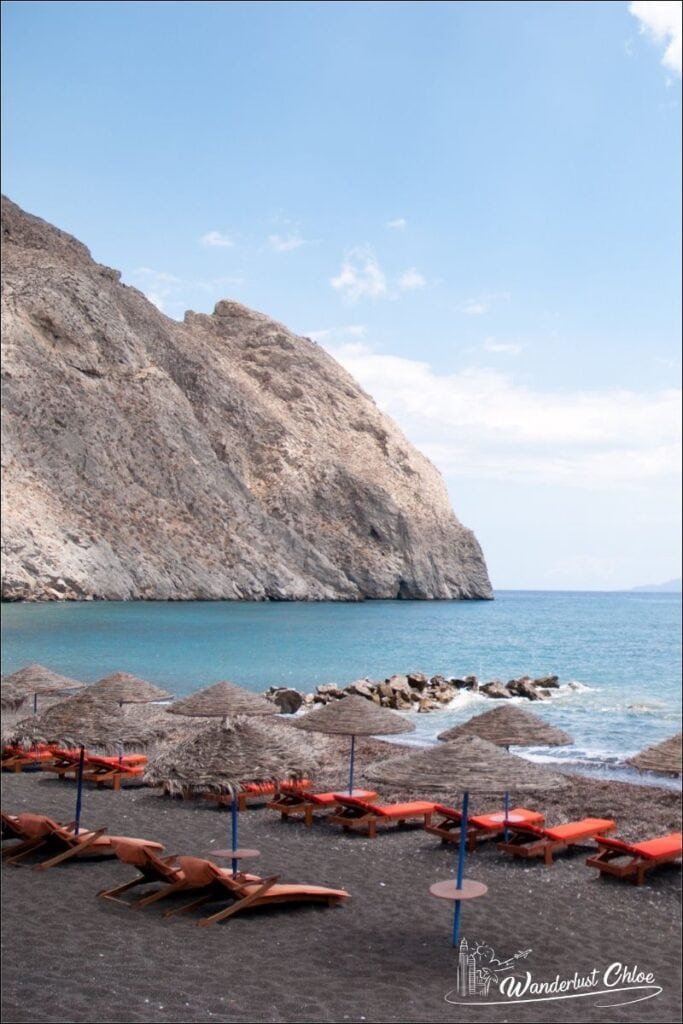 black beach in Santorini