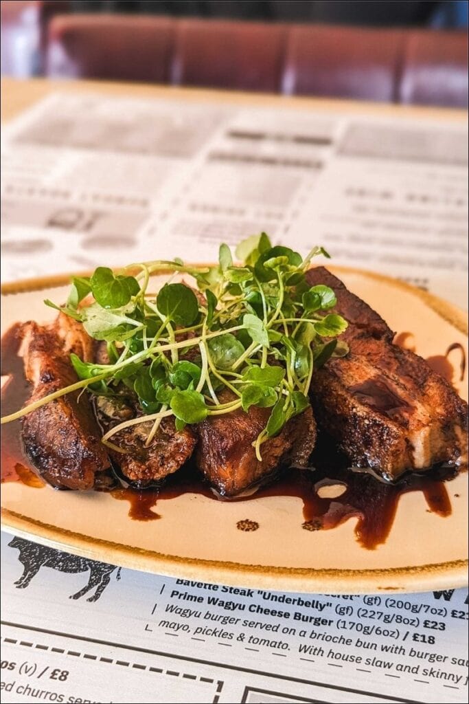 Pork belly on our Sheffield food tour