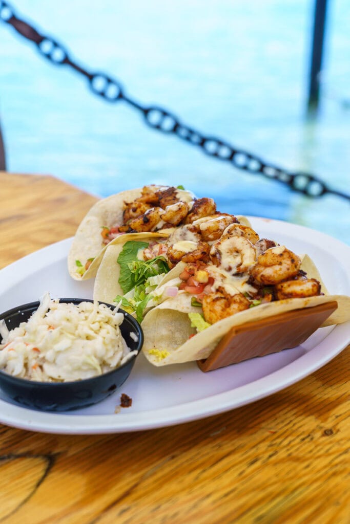 Shrimp tacos at Hungry Tarpon, Florida Keys