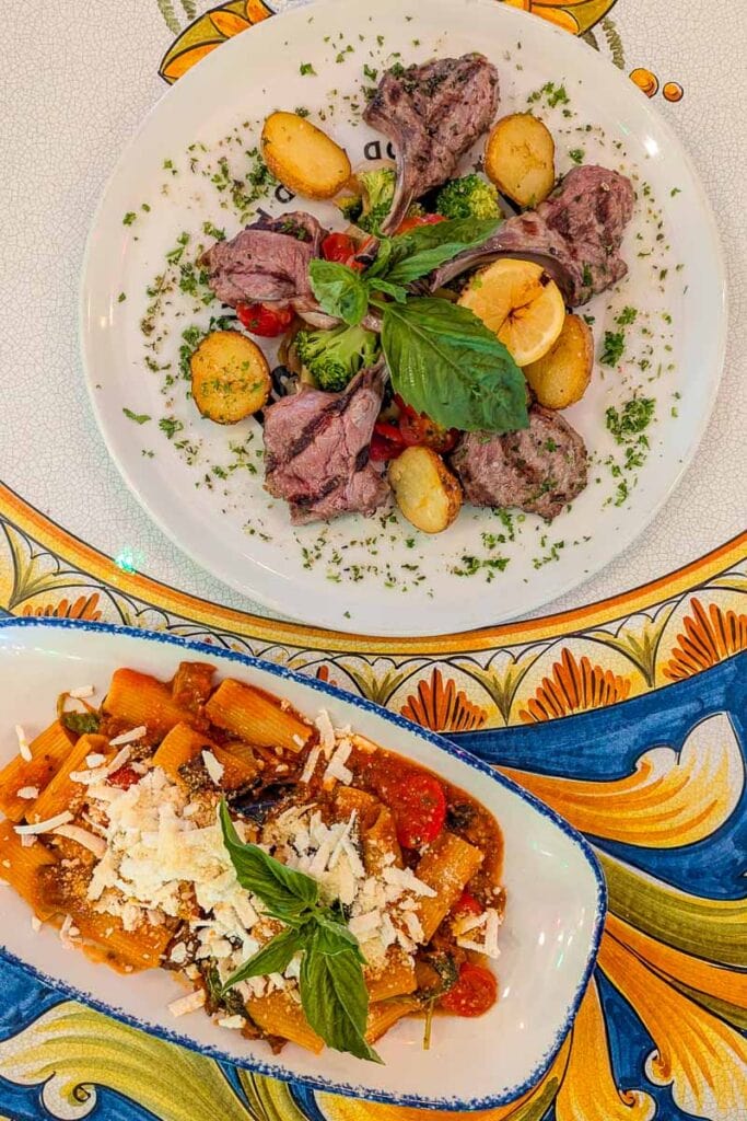 Main courses at Italian Food Company, Islamorada