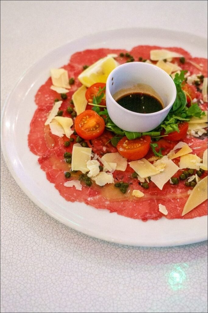 Beef carpaccio at Italian Food Company, Islamorada