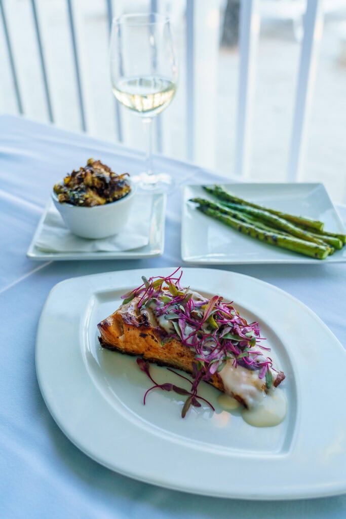 Salmon main course at Southernmost Beach Cafe, Key West