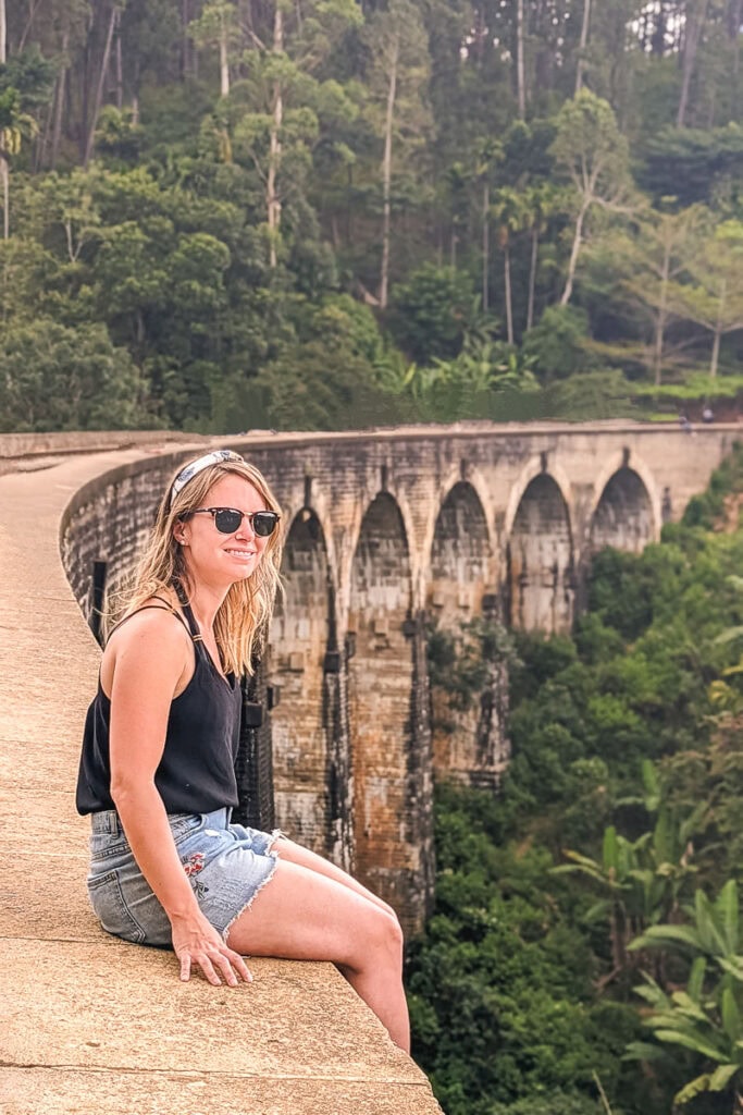 sitting on the nine arch bridge