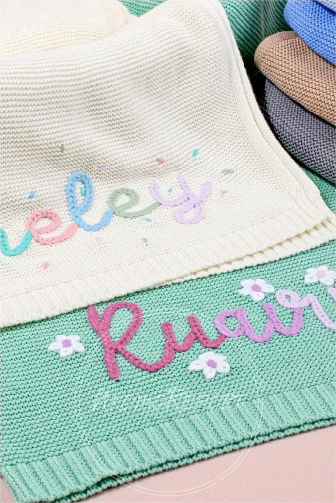 embroidered baby blankets