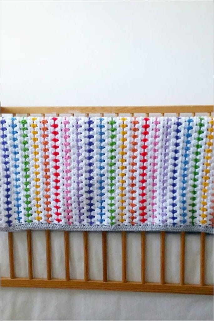 rainbow crochet baby blanket