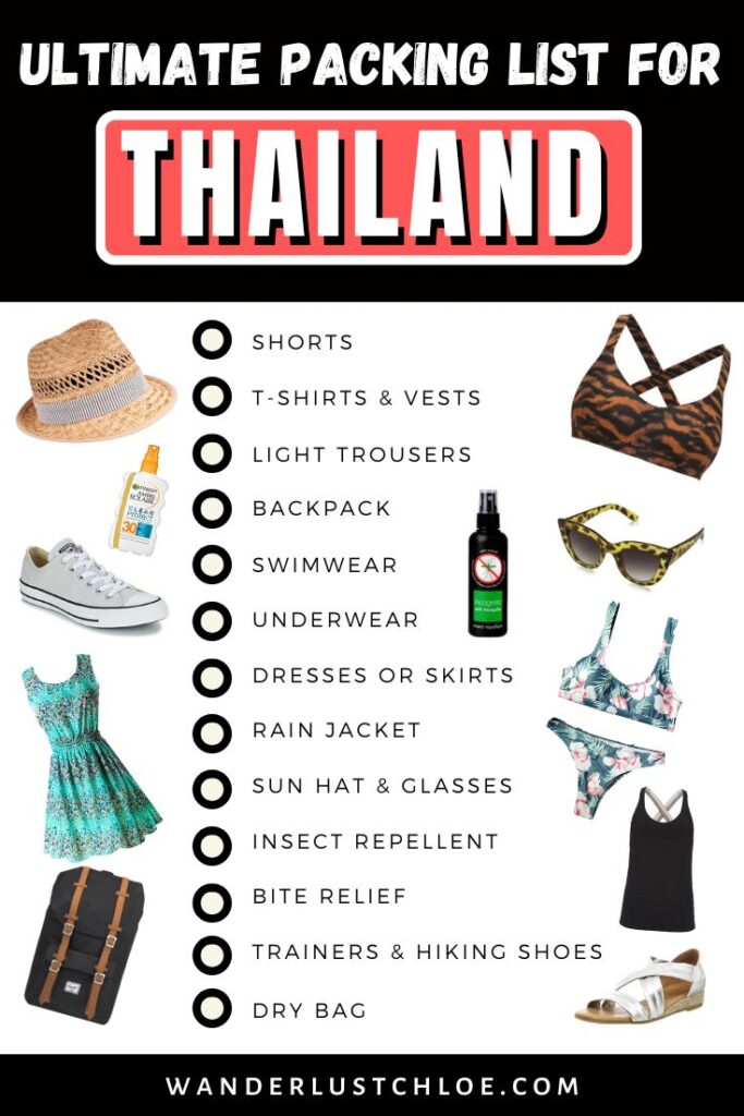Thailand packing list