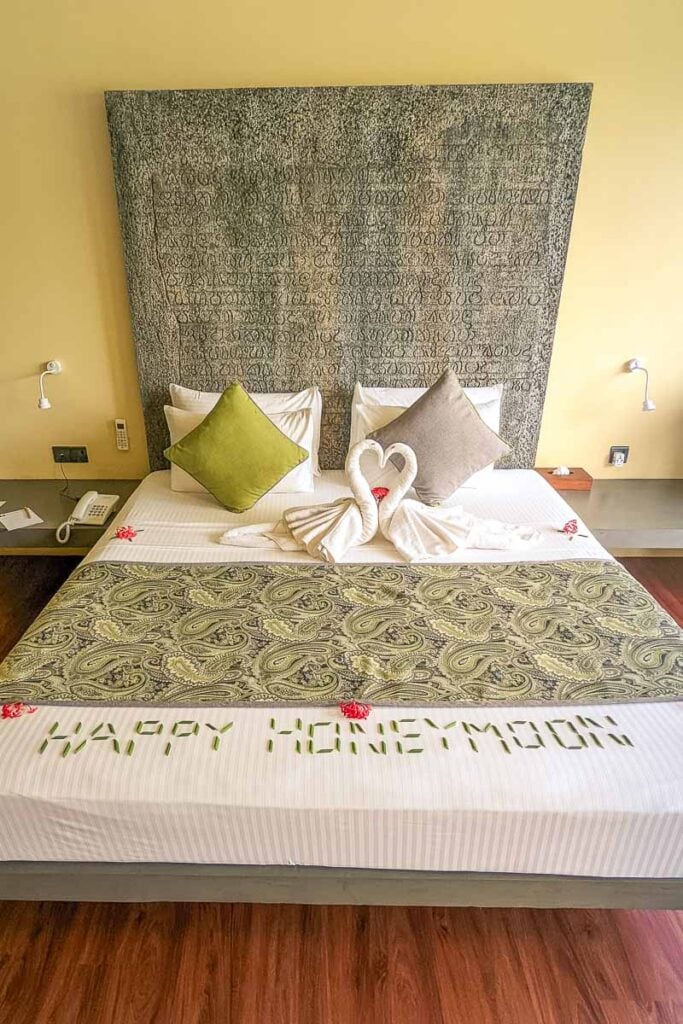 they decorated our bedroom for our honeymoon at sigiriya kings resort