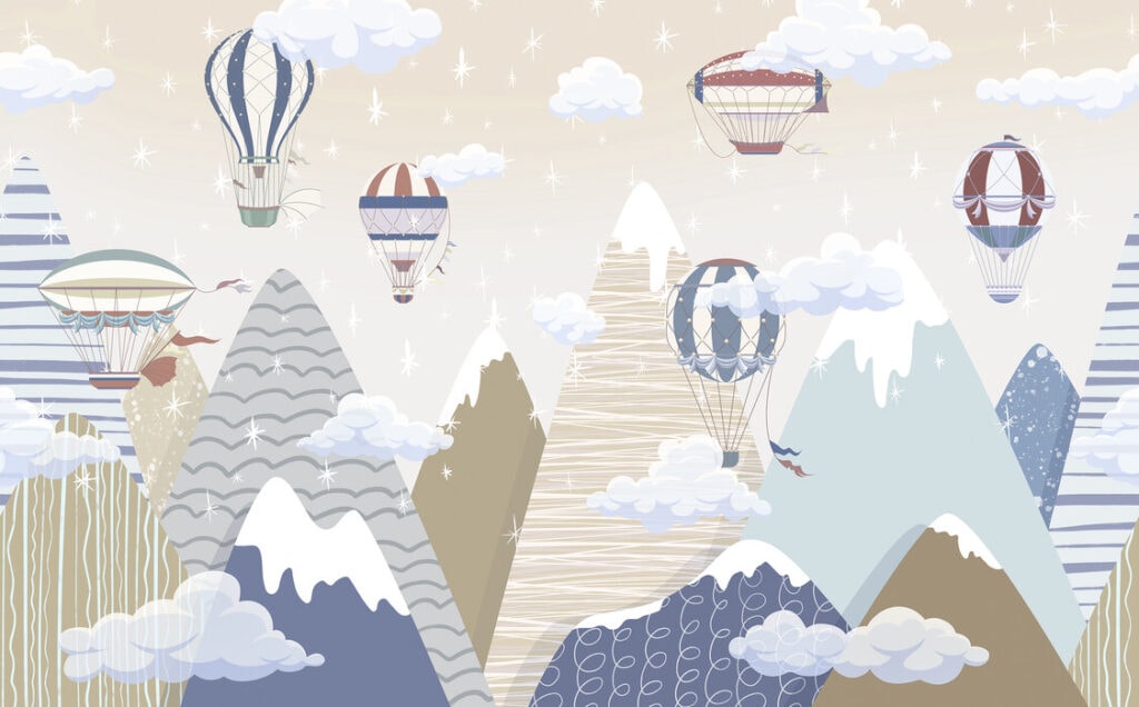 mountains for children mural