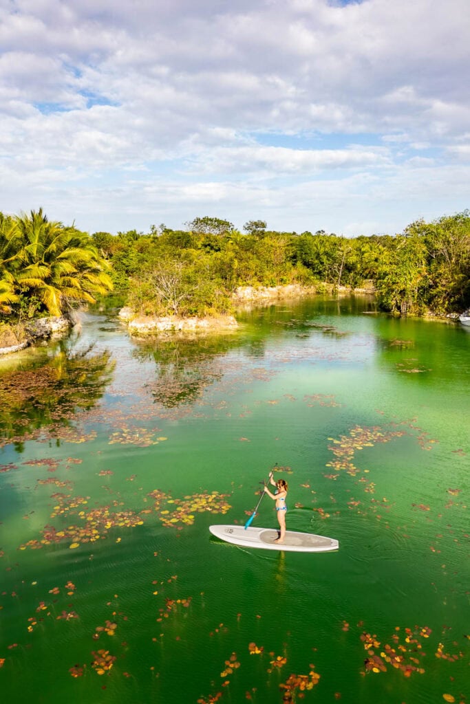 Paddleboarding on the lagoon
