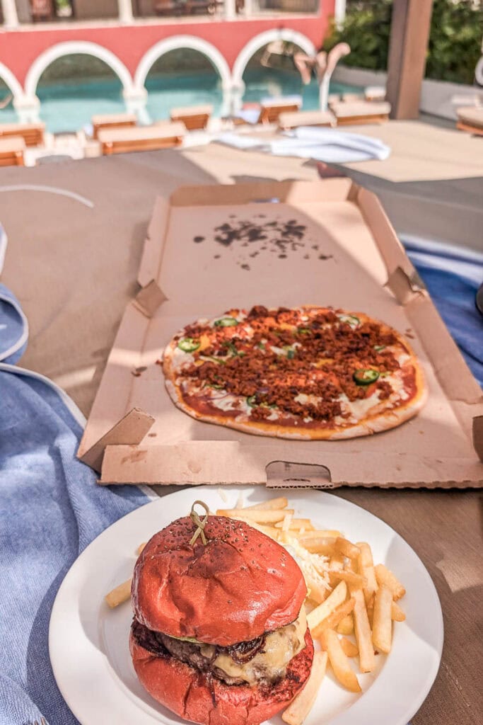 Poolside lunch at Wakax Hacienda