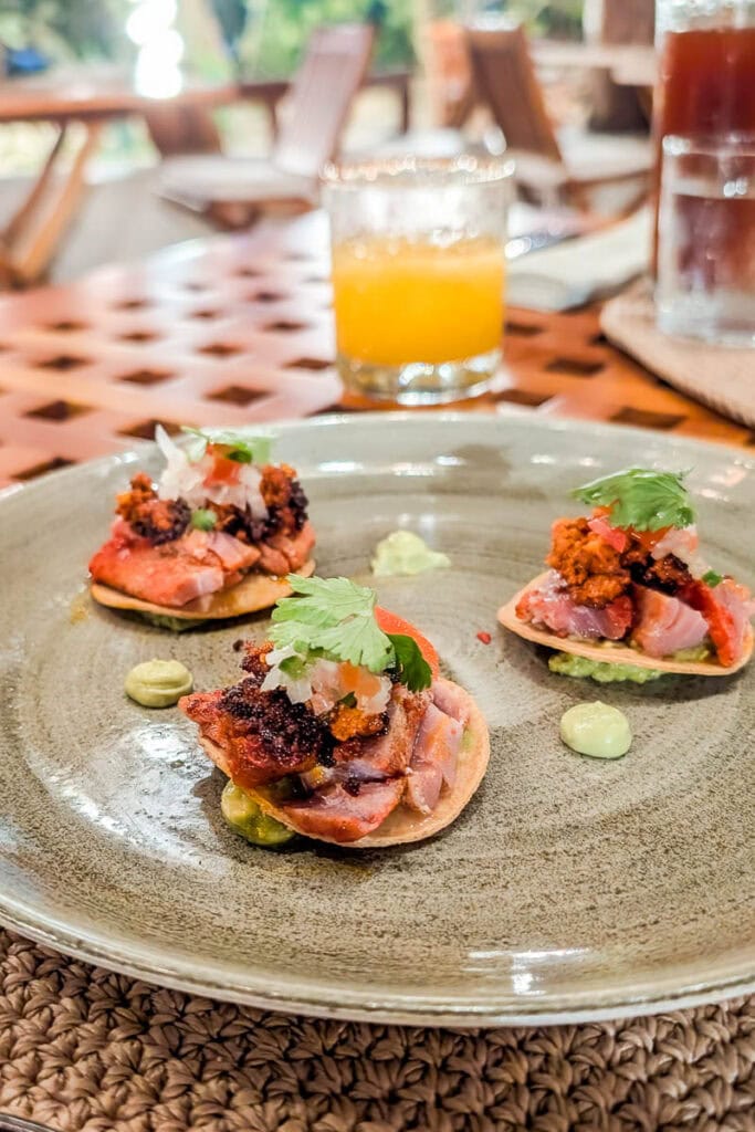 Tuna tostadas at Wakax Hacienda