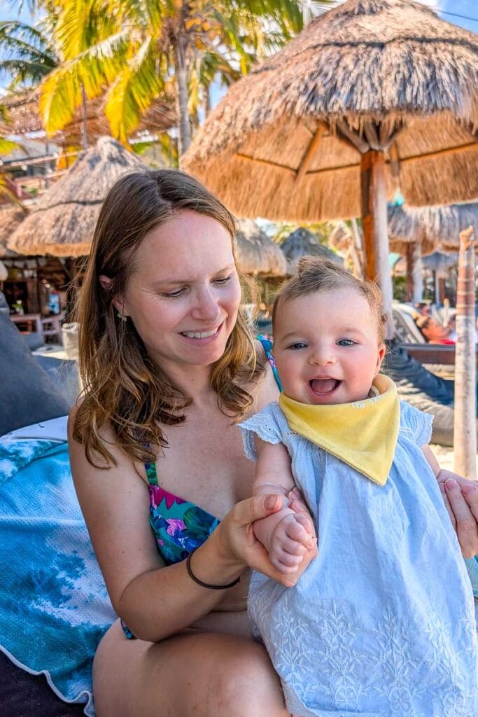 holbox with a baby