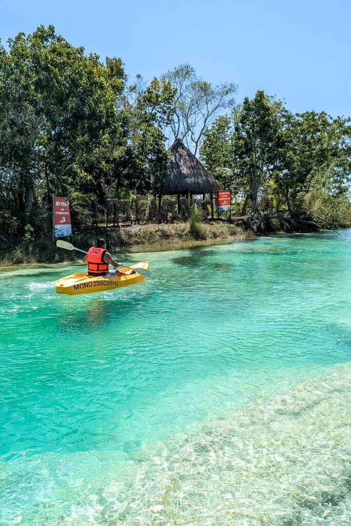 Kayaker in Bacalar