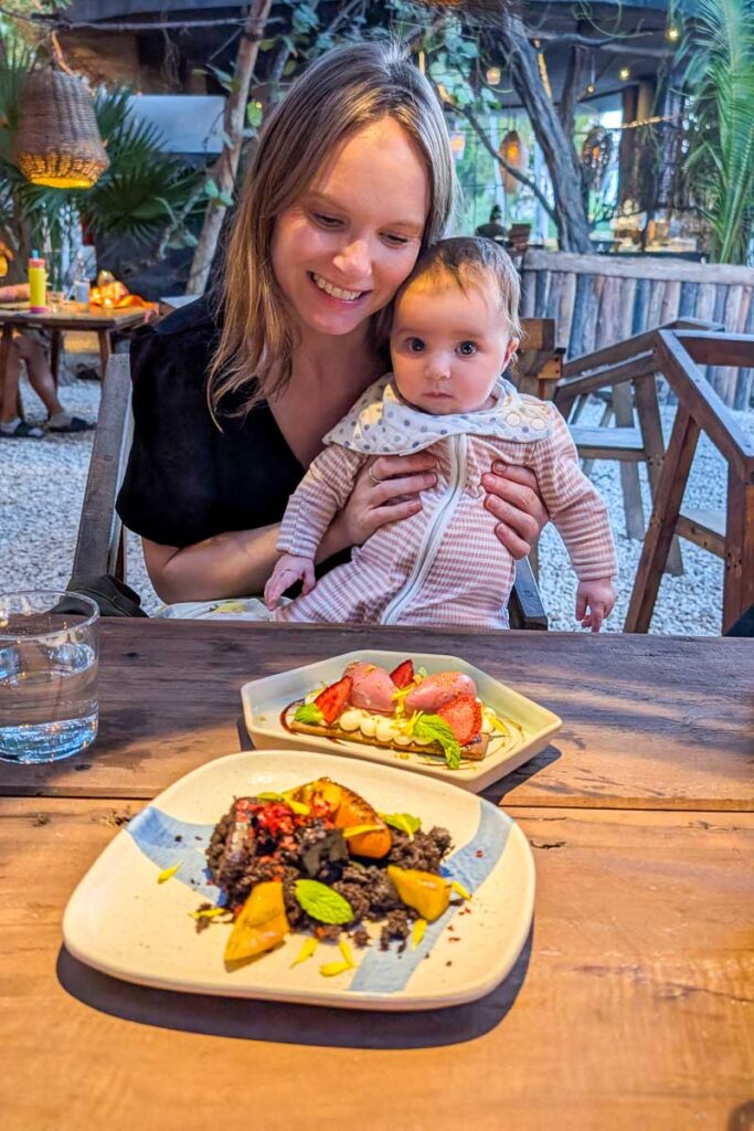 Mexico restaurant with baby