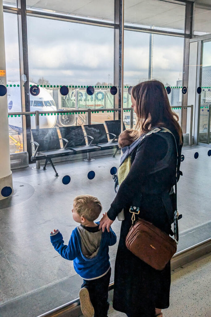 family travel at airport