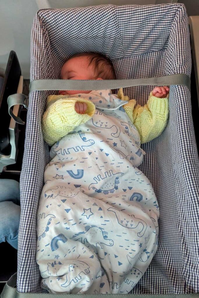 baby bassinet on plane