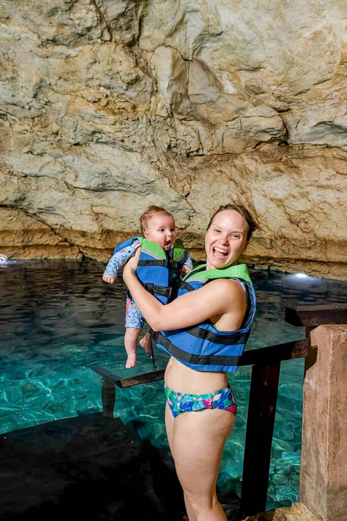 cenote with baby